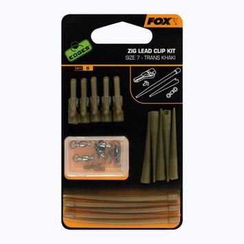 Безпечна кліпса Fox International Zig Lead Clip Kit 5 шт. Trans хакі CAC722