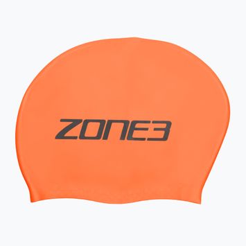 Шапочка для плавання ZONE3 з довгим волоссям оранжевого кольору
