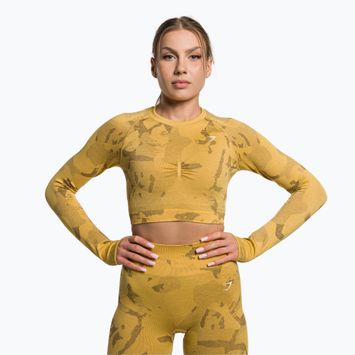 Легінси тренувальні жіночі Gymshark Adapt Camo Savanna Seamless indian yellow