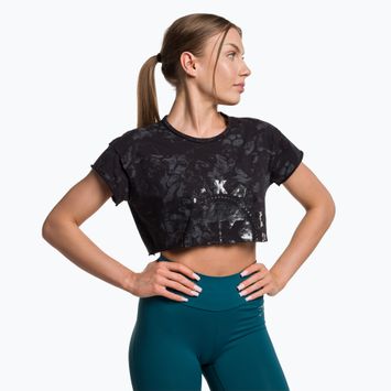 Топ тренувальний жіночий Gymshark KK Twins Raw Crop Top black/grey