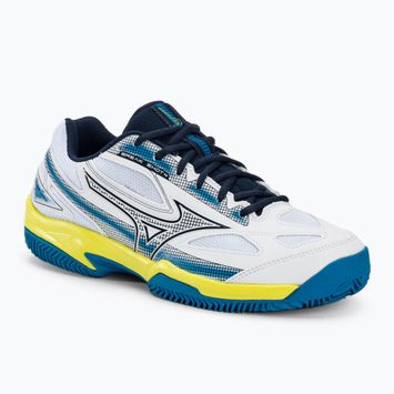 Кросівки тенісні чоловічі Mizuno Break Shot 4 CC white/dress blues/sulphur spring