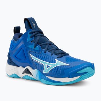 Кросівки волейбольні чоловічі Mizuno Wave Momentum 3 Mid mugen blue/white/estate blue