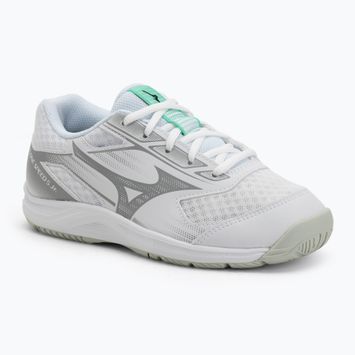 Кросівки волейбольні дитячі Mizuno Cyclone Speed 5 white/black/frozen emerald