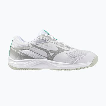 Кросівки волейбольні дитячі Mizuno Cyclone Speed 5 white/black/frozen emerald