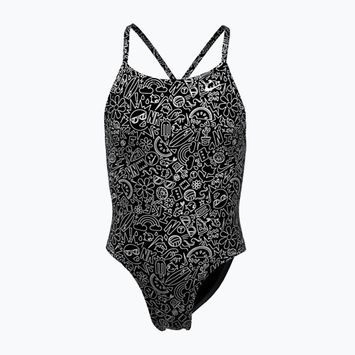 Дитячий суцільний купальник Nike Hydrastrong Charms Multi Print Lace Up Back чорний