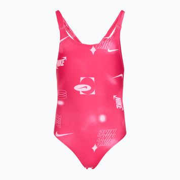 Купальник суцільний дитячий Nike Hydrastrong Fastback rush pink