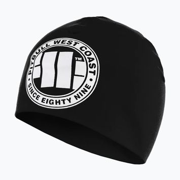 Зимова шапка Pitbull West Coast з великим логотипом чорний/білий