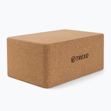 Блок для йоги TREXO коричневий YB-100