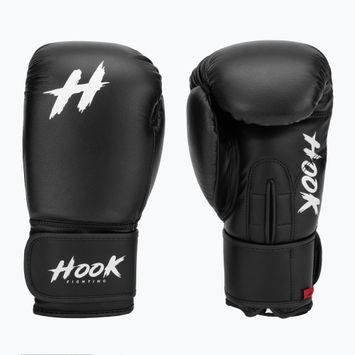Рукавиці боксерські HOOK FIGHTING Ready to Fight шкіряні чорний