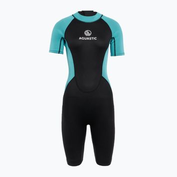 Гідрокостюм жіночий AQUASTIC Wavey WMNS 2 мм чорний/м'ятний
