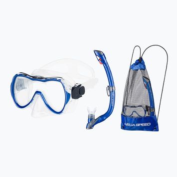 Набір для підводного плавання AQUA-SPEED Enzo + маска Evo + трубка + сумка синій