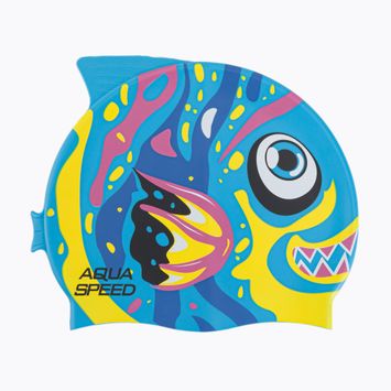Шапочка для плавання дитяча AQUA-SPEED Zoo Fish синя/зелена/жовта/рожева