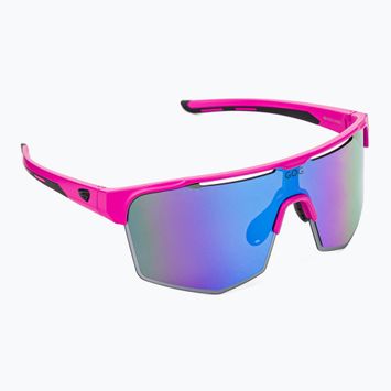 Окуляри велосипедні GOG Athena matt neon pink / black / polychromatic white-blue E508-3