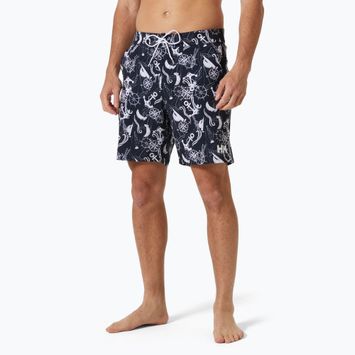 Шорти для купання чоловічі Helly Hansen Newport Boardshorts 8" navy nautical aop