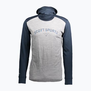 Кофта термічна чоловіча SCOTT Defined Merino Hoody dark blue/light grey melange