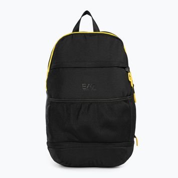 Чоловічий рюкзак EA7 Emporio Armani Train Logo Tape Backpack 25 л чорний/джалло