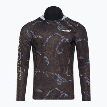 Чоловічий лонгслив Hurley H2O-Dri Atticus Moab UPF з капюшоном чорний