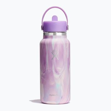 Пляшка термічна Hydro Flask Wide Flex Straw Cap Jelly 945 мл purple swirl