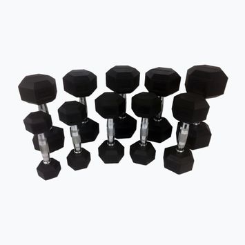 Набір гантель Tunturi Rubber Dumbbellset 1-10 кг black