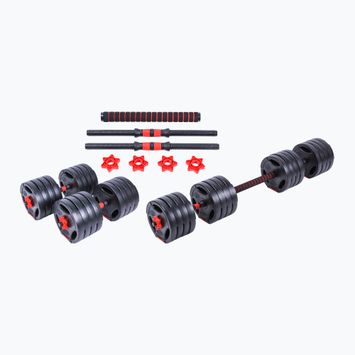 Гантелі з функцією штанги Pure2Improve Hybrid Dumbell/Barbell 40 кг чорно-червоні P2I202360