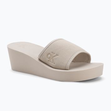Шльопанці жіночі Calvin Klein YW0YW01725 Beach Wedge Slide Canvas eggshell