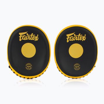 Рукавиці для тренування швидкості та точності Fairtex Speed & Accuracy Focus Mitts чорні/золотисті тренувальні лапи