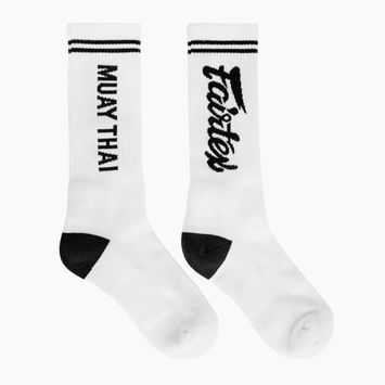 Шкарпетки Fairtex "Муай Тай" білі/чорні
