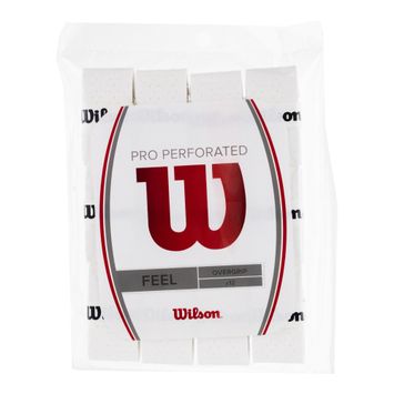 Обмотки для тенісних ракеток Wilson Pro Overgrip Perforated 12 шт. білі WRZ4006WH+