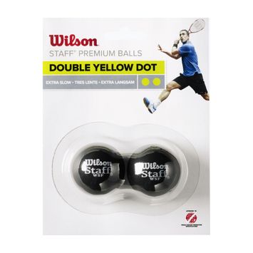 М'ячі для сквошу Wilson Staff Squash Ball Dbl Ye Dot 2 шт. чорні WRT617600+