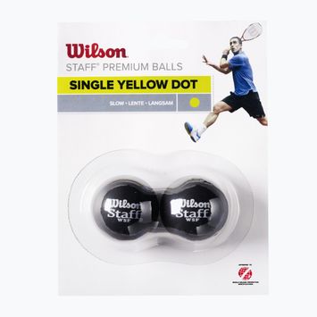 М'ячі для сквошу Wilson Staff Squash Ball Yel Dot 2 шт. чорні WRT617800+