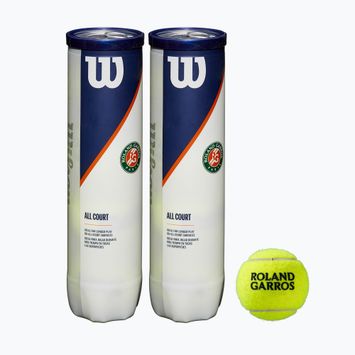 М'ячі тенісні Wilson Roland Garros All Ct 4 Ball 2Pk 8 шт. жовті WRT116402