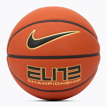 М'яч баскетбольний Nike Elite Championship 8P 2.0 Deflated amber court/black/metallic gold/black розмір 6