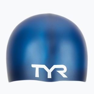 Шапочка для плавання дитяча TYR Wrinkle-Free Silicone navy