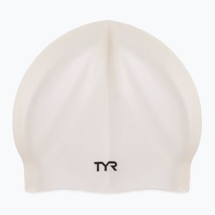 Шапочка для плавання TYR Wrinkle-Free Silicone Cap біла LCS