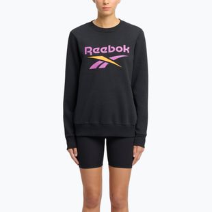 Кофта жіноча Reebok Identity Big Logo Fleece Crew black/purple rave/electric amber