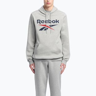 Чоловіче флісове худі Reebok Identity Big Logo середньо-сіре з утеплювачем/векторний темно-синій/векторний червоний