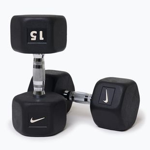 Гантель гумований Nike Strength Hex Dumbbell 15 kg black/white