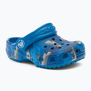 Шльопанці дитячі Crocs Classic Shark Clog prep blue