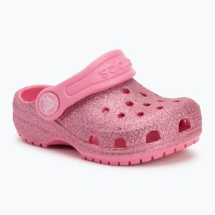 Шльопанці дитячі Crocs Classic Glitter Clog Toddler pink lrmonade
