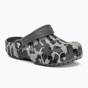 Шльопанці дитячі Crocs Classic Camo Clog T black/grey