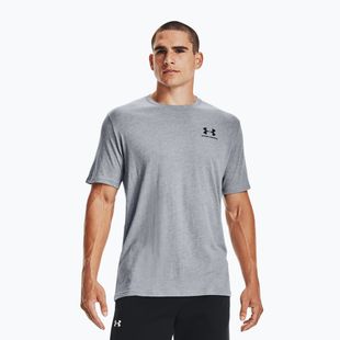 Футболка тренувальна чоловіча Under Armour Sportstyle Left Chest SS steel light heather/black