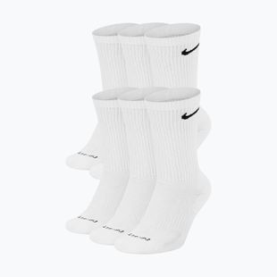Шкарпетки чоловічі Nike Everyday Plus Cushioned Crew 6 pairs white/black