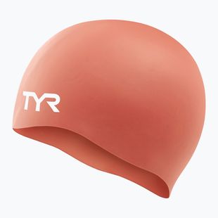 Шапочка для плавання TYR Wrinkle Free Silicone coral/white