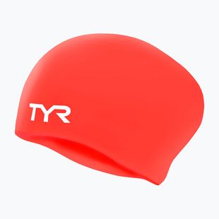 Шапочка для плавання TYR Long Hair Wrinkle Free Silicone bright red