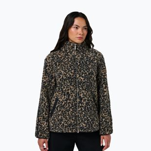 Кофта жіноча Sweaty Betty Plush Contrast Zip Up Fleece brown ink leopard print