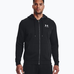Кофта тренувальна чоловіча Under Armour Essential Fleece Full Zip Hood чорна 1373881