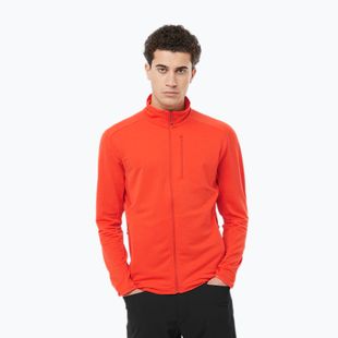 Кофта трекінгова чоловіча Salomon Essential Lightwarm FZ cherry tomato