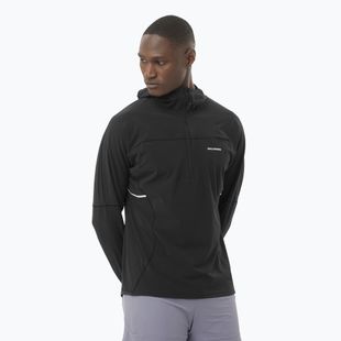 Кофта для бігу чоловіча Salomon Sense Aero Hybrid Half Zip Hooded deep black
