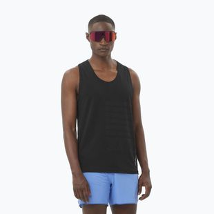 Топ для бігу чоловічий Salomon Sense Aero Singlet GFX deep black