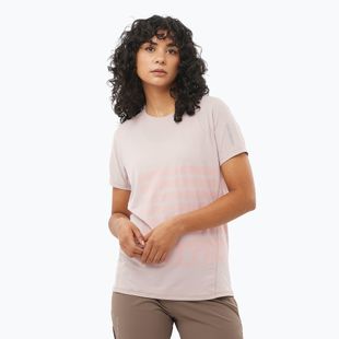 Футболка для бігу жіноча Salomon Sense Aero Tee GFX etherea/neon flame